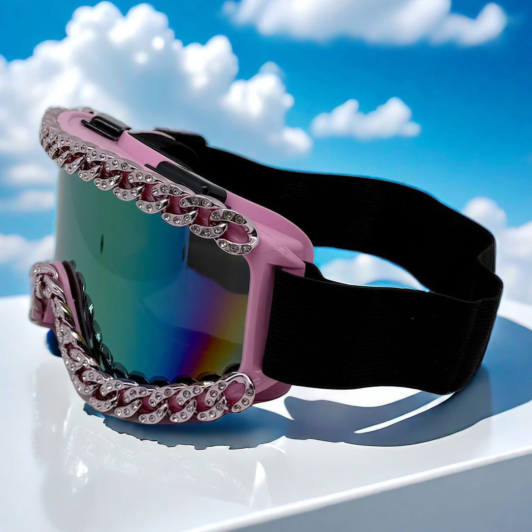 Dame skibriller med glamorøs rhinestones ramme Skanto