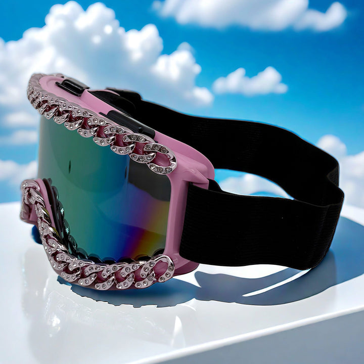 Dame skibriller med glamorøs rhinestones ramme Skanto