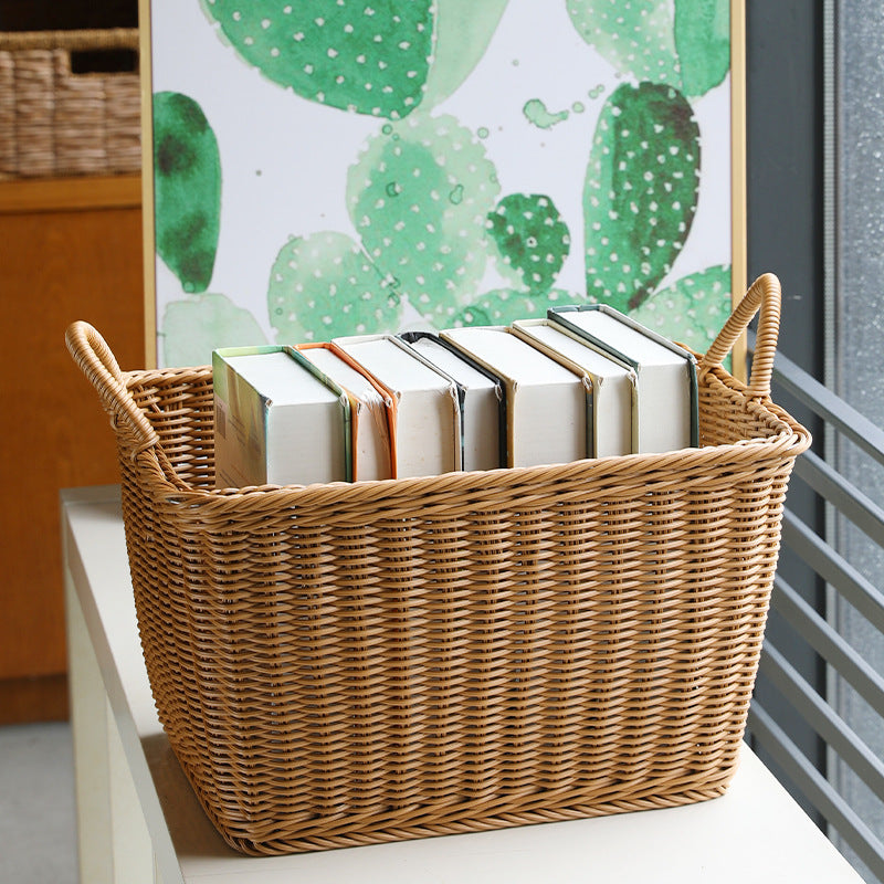 Unisex Romslig oppbevaringskurv laget av flettet rattan Skanto