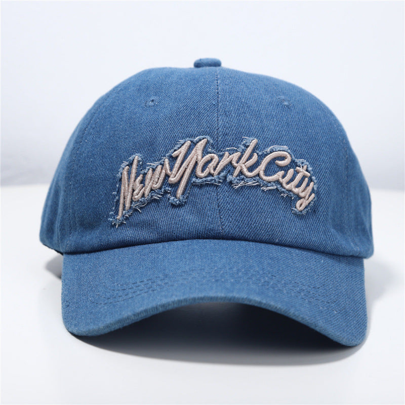 Kvinne Slitt Denim Baseball Cap Skanto 1784083711