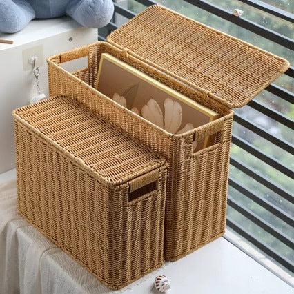 Unisex dekorativ Rattan oppbevaringsboks Skanto
