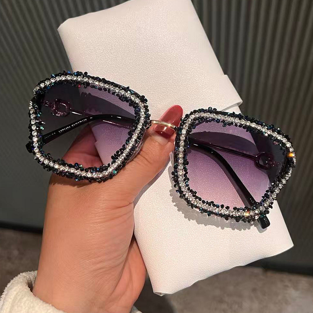 Damer Glamourøse solbriller med glitrende rhinestones Skanto