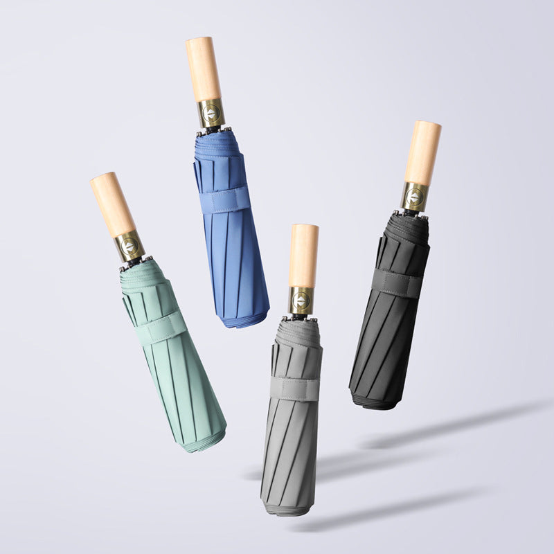 Dame elegant faltparaply med ergonomisk treratt og vindmotstandsdyktig konstruksjon Skanto