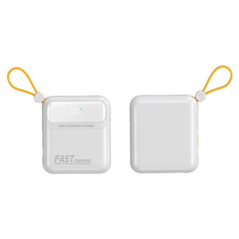 Bærbar powerbank med integrert ladekabel og digitalt display Skanto