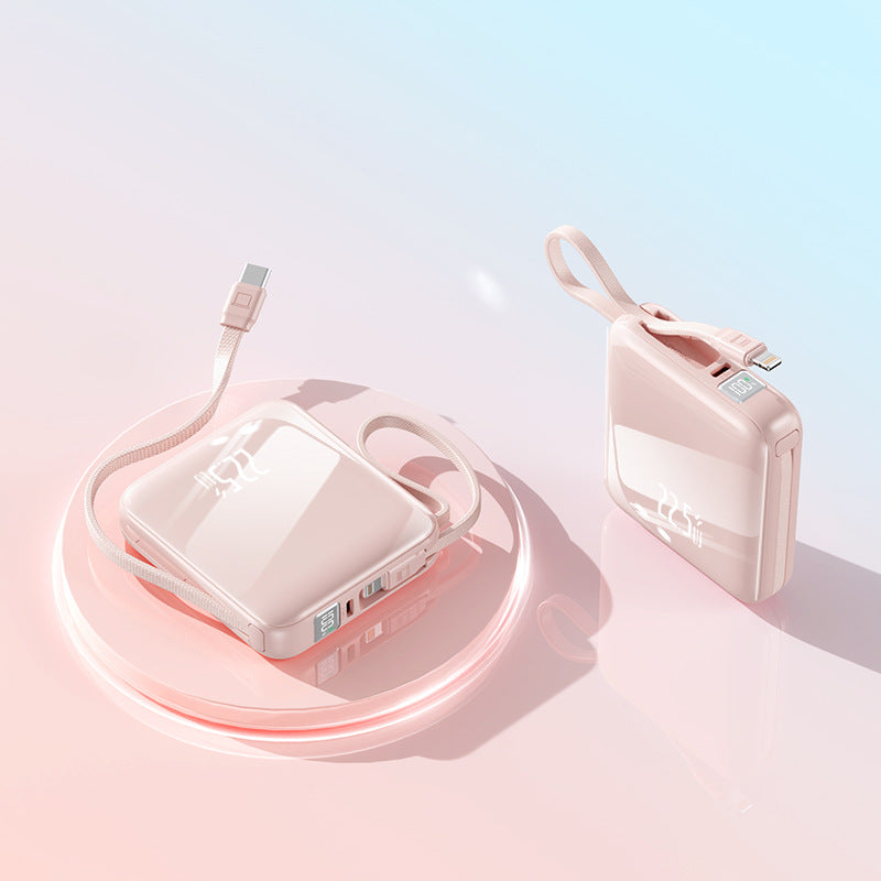 Bærbar Powerbank med Innebygd Ladekabel og Digital Skjerm Skanto