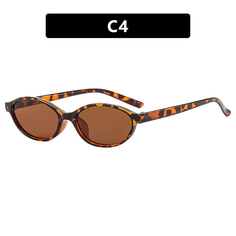Damer ovalformede solbriller med transparent ramme og UV-beskyttelse Skanto