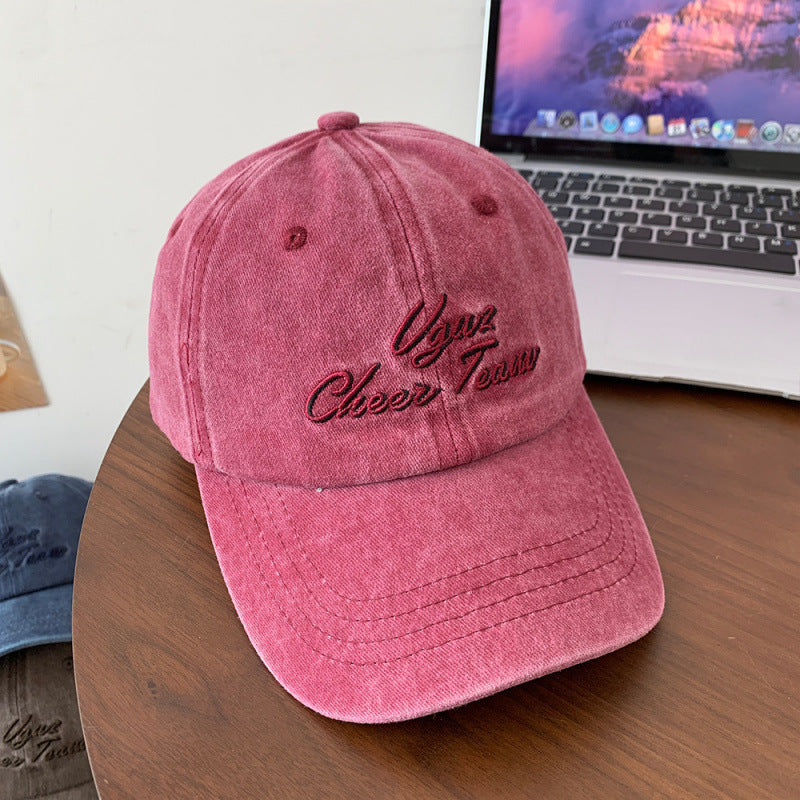 Kvinners broderte vintage caps Skanto