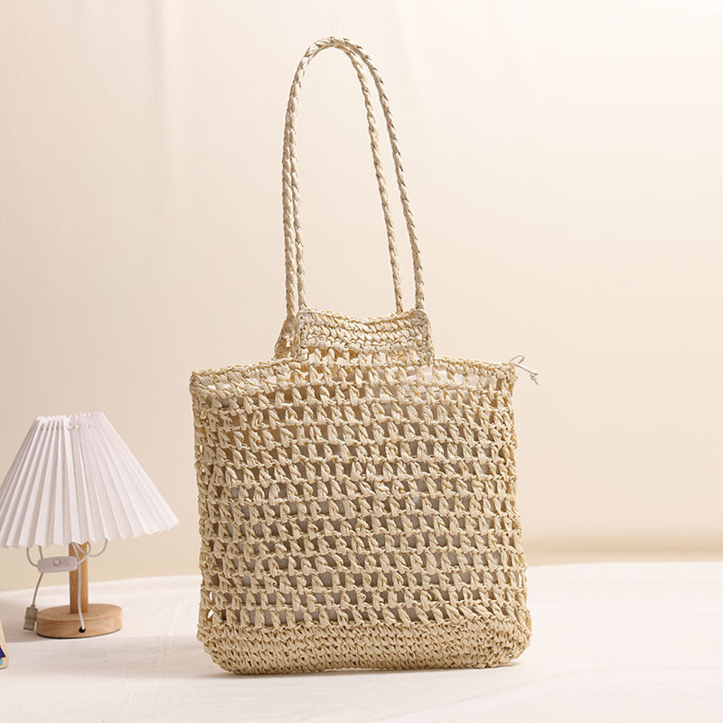 Håndlaget nett tote bag av naturmateriale Skanto