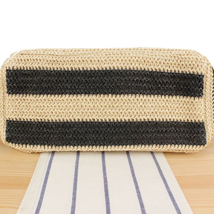 Straw Bag with Elegant Leather Handles Skanto