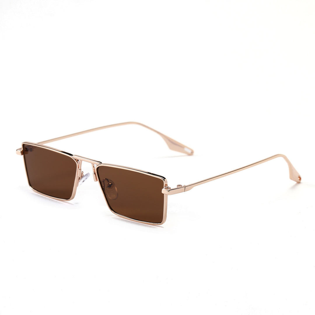 Dame elegant firkantet solbrille med smal metallramme og UV-beskyttelse Skanto