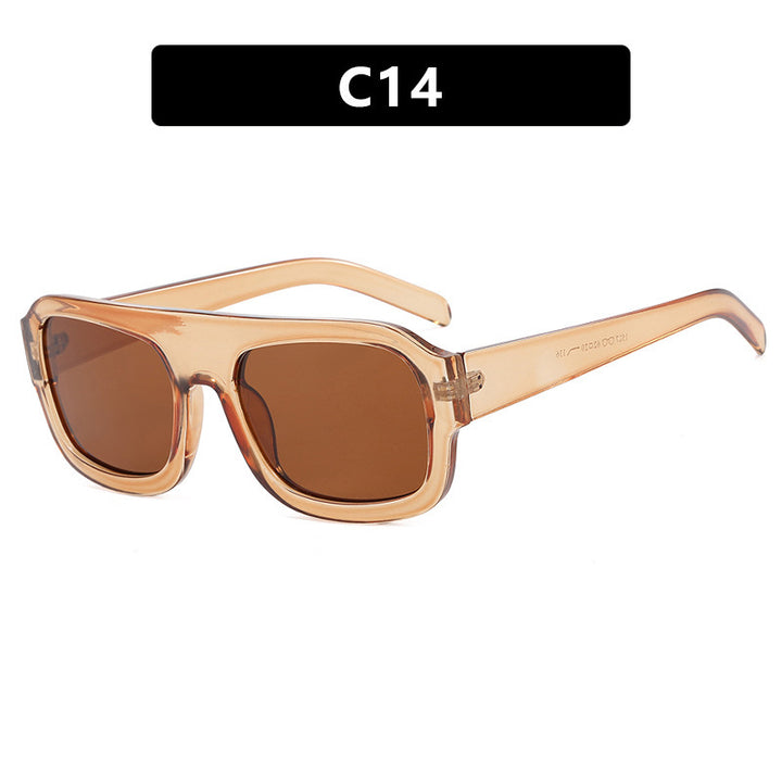 Dame oversized solbrille med markant rektangulært ramme Skanto