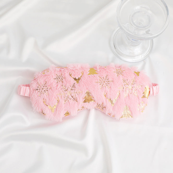 Unisex nan myk øyemaske av kunstfell med julemotivprägninger Skanto