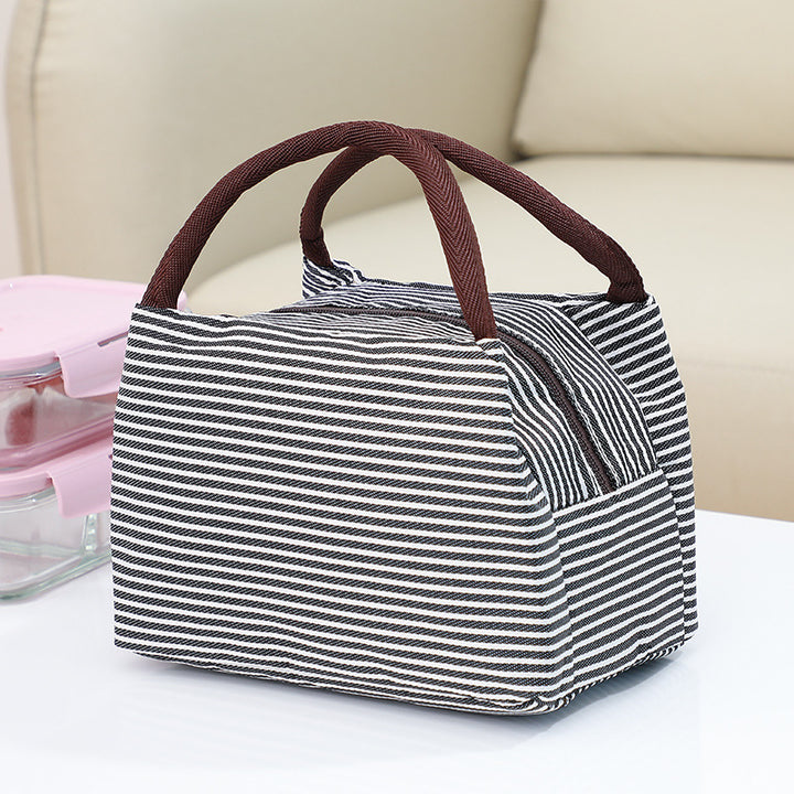 Insulated lunch bag with elegant stripe pattern Skanto