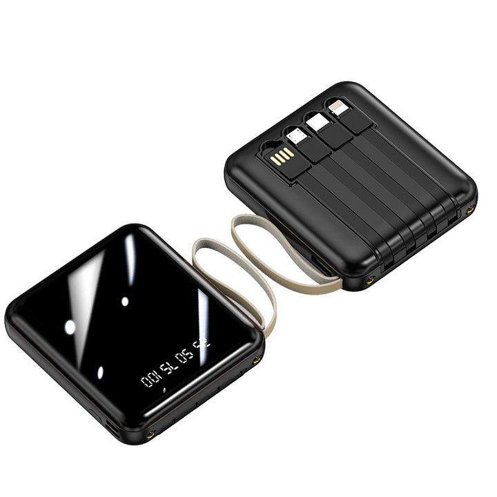 Bærbar Powerbank med integrerte kabler og digital skjerm Skanto