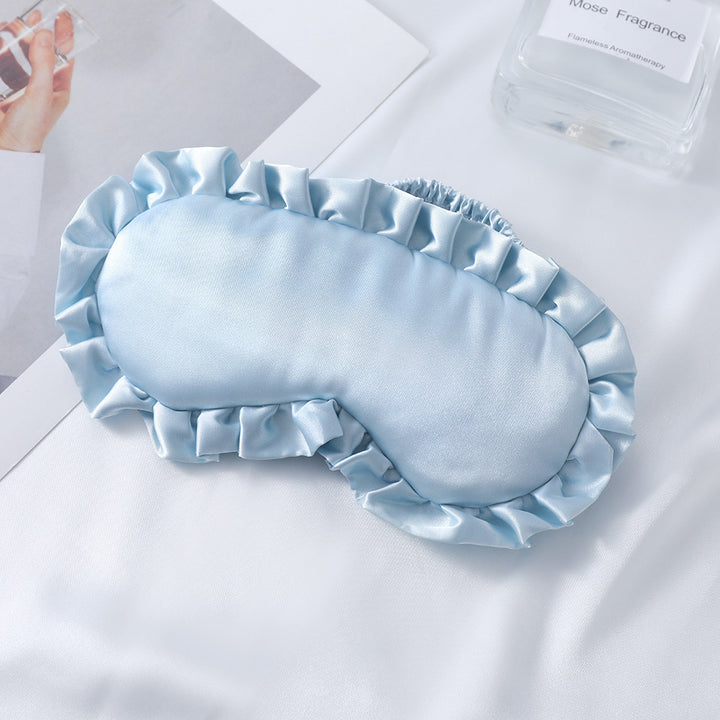 Dame nan satin-glinsende øyemaske med ergonomisk kontur, volangkant og myk polstring Skanto