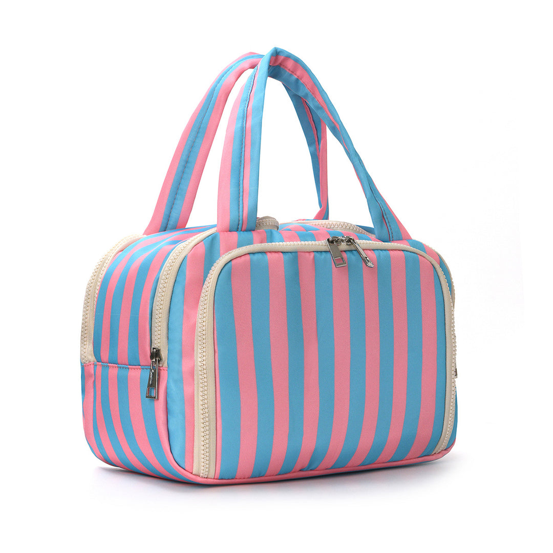 Kosmetikkveske med stilfullt stripesmønster Skanto