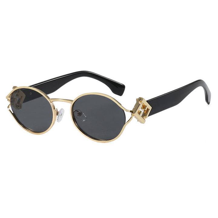 Dame moter solbrille med elegant metallramme og UV-beskyttelse Skanto