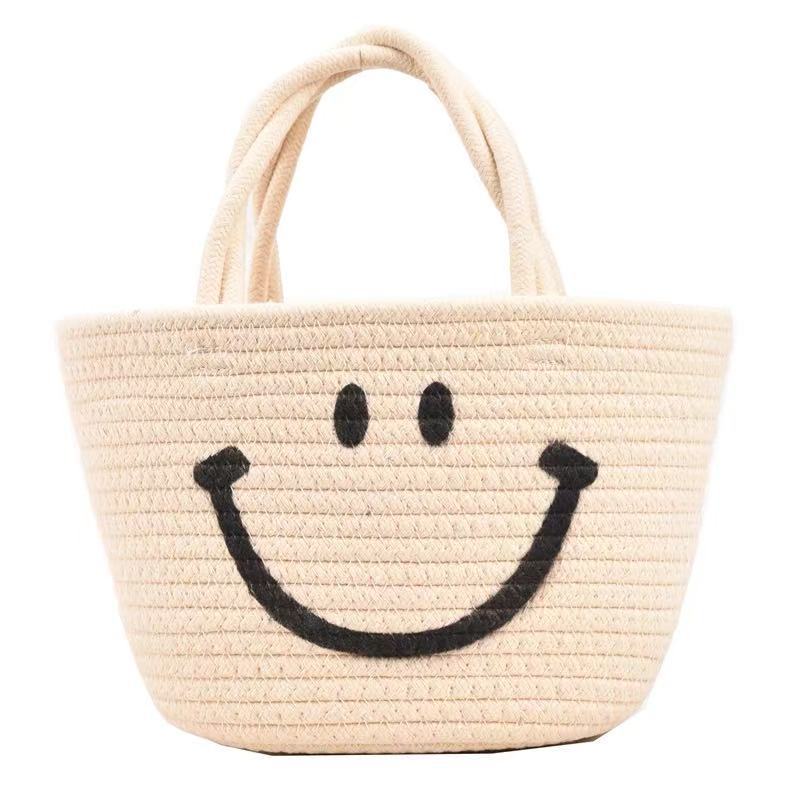 Dame håndveske med lyst Smiley-motiv Skanto
