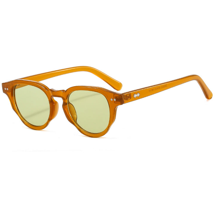 Dame modische solbrille med oval ramme og grønt glass Skanto
