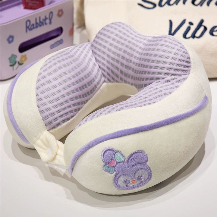 ergonomisk plysj nakkepute med dyremotiv Skanto