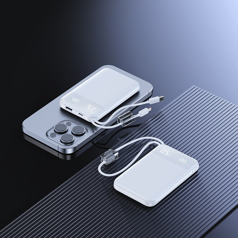 Slim Powerbank med digitalt ladeindikator og hurtigladefunksjon Skanto