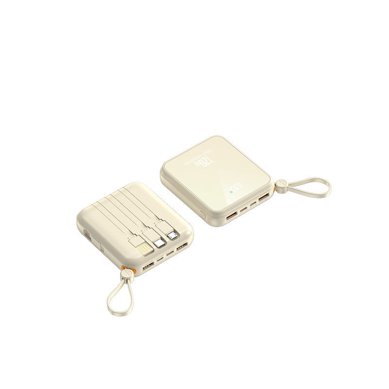 Bærbar powerbank med integrert ladekabel og LED-skjerm Skanto