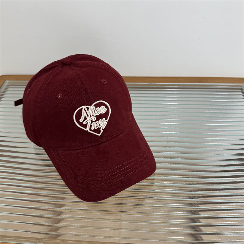 Kvinne Brodert Hjerte-Detalj Baseball Cap Skanto