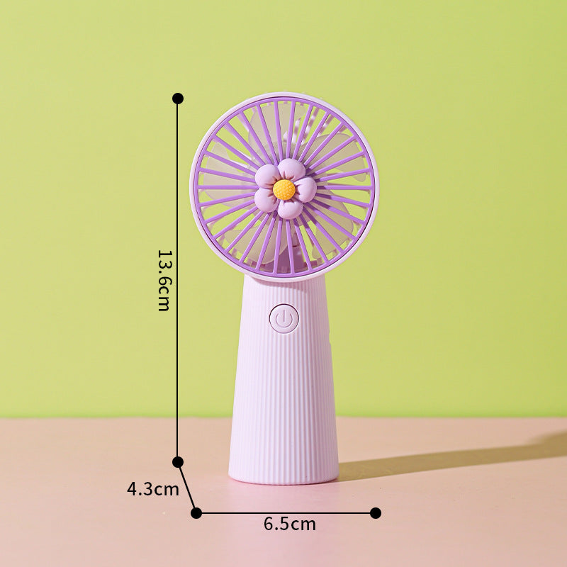 Damer Bærbar Mini-Håndvifte med kreativt blomsterdesign Skanto
