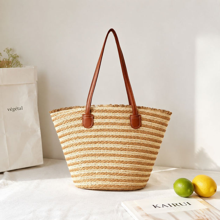 Elegant Bast-crossbody bag with leather handles Skanto