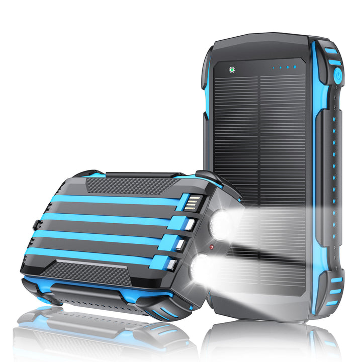 Robust solar powerbank med integrert LED-belysning Skanto