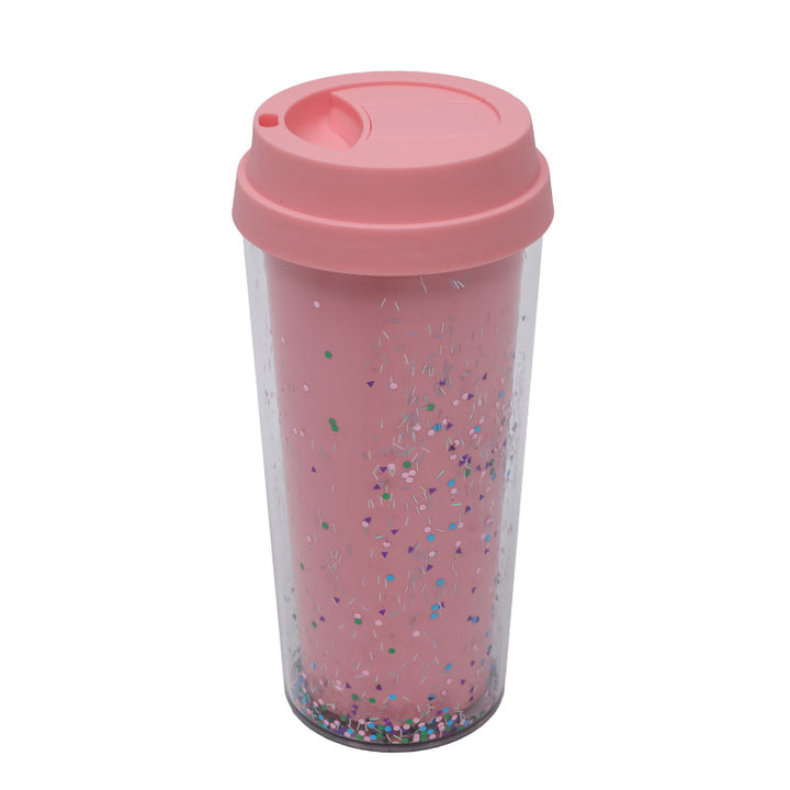Dame Glitter Drikkekopp med Lekkasjefri Lokk og Ergonomisk Håndtak Skanto