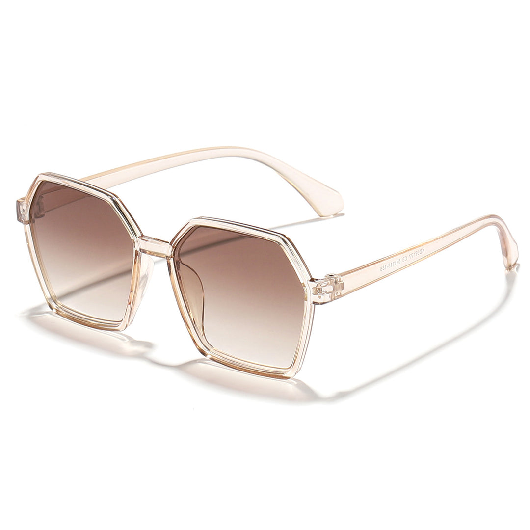 Dame elegant solbrille i moderne hexagon-design Skanto