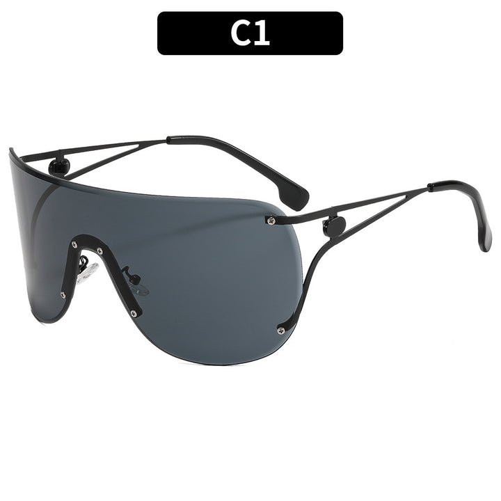 Dame visir-lignende solbrille med elegant metallramme Skanto