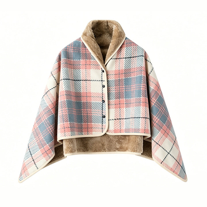 Dame elegant varmholdende Poncho-teppe Skanto