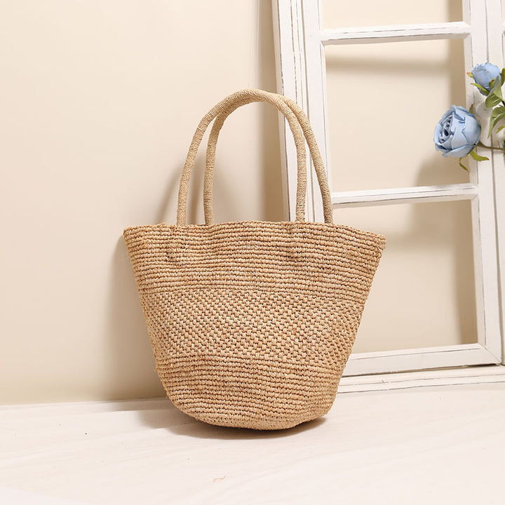 Håndlagd basttote bag med robuste håndtak Skanto