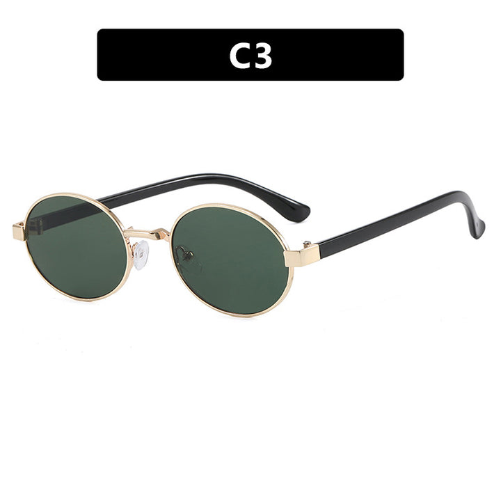Dame rund brille med elegant metallramme og justerbare nesepads Skanto