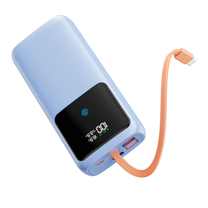 Powerbank med LED-skjerm og integrerte ladekontakter Skanto
