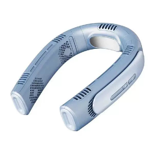 Unisex one-size portable rechargeable bladeless neck fan with adjustable airflow and silent brushless motor Skanto