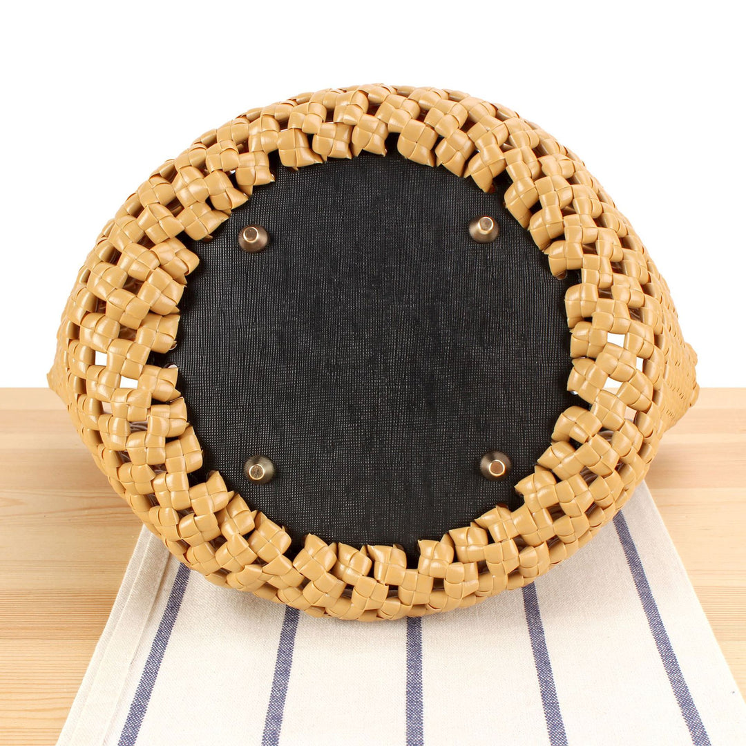 Basket bag with high-quality faux leather handle Skanto