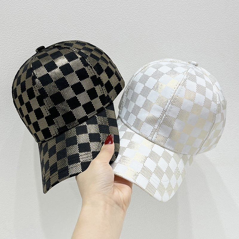 Kvinners Nett Sjekket Baseball Caps Skanto