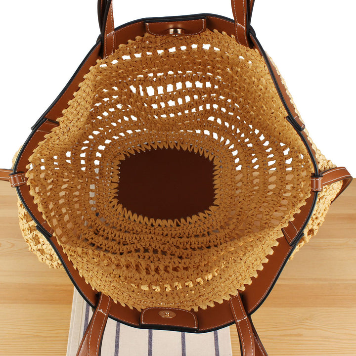 Handbag with fine weave and high-quality leather accents Skanto