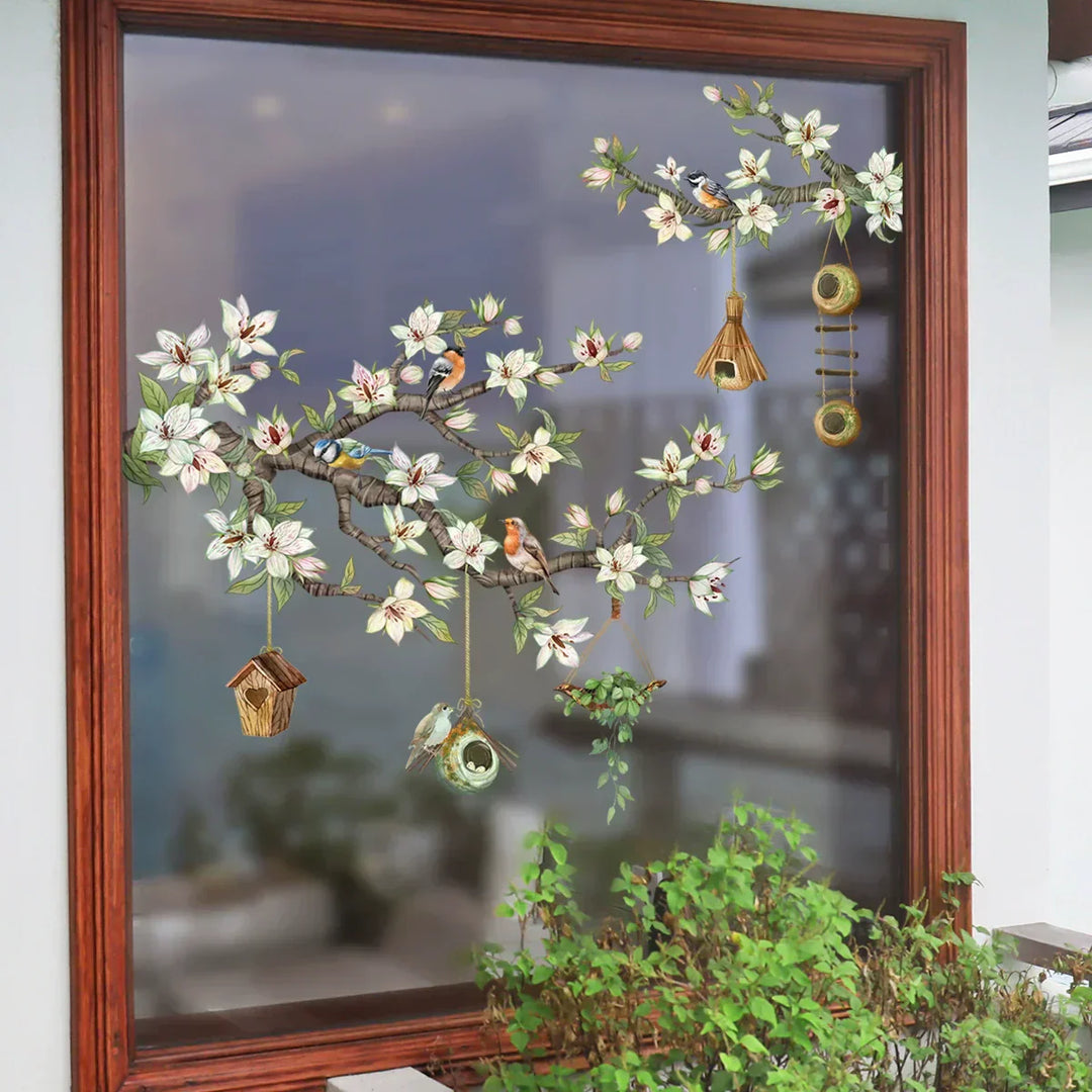 Skanto | 💐 Fargerik blomstergave vindusdekor 🖼️ (Fjernbar uten rester)