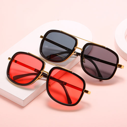 Dame kvadratisk solbrille med luksuriøse detaljer Skanto