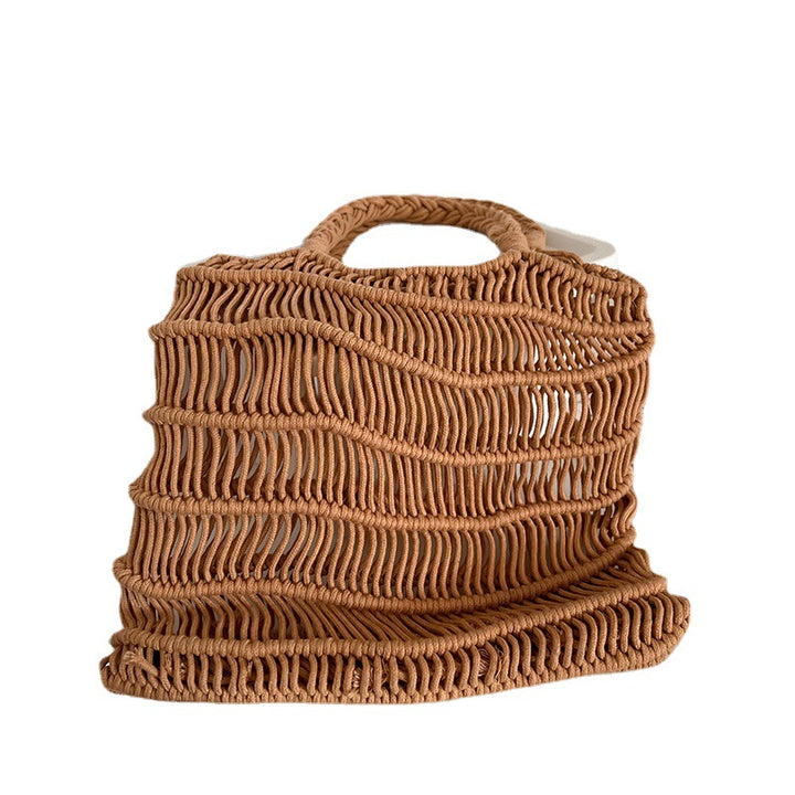 Håndlaget kurvveske med flettet design Skanto