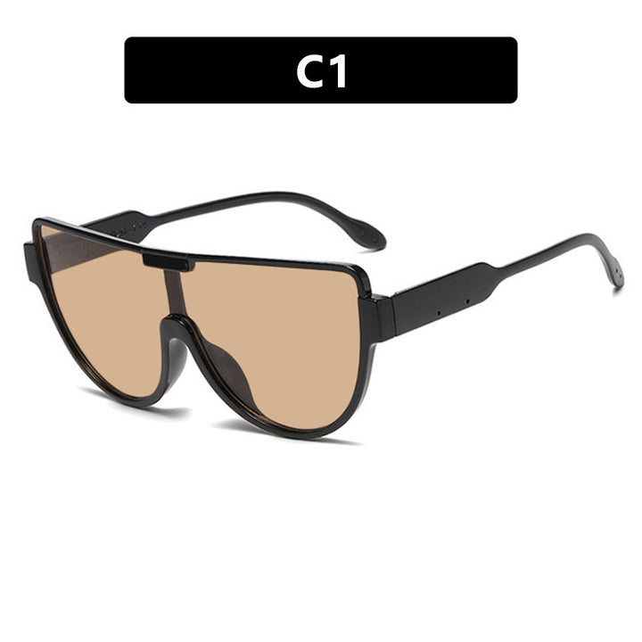 Dame Fashion-solbrille med futuristisk skjold-design Skanto