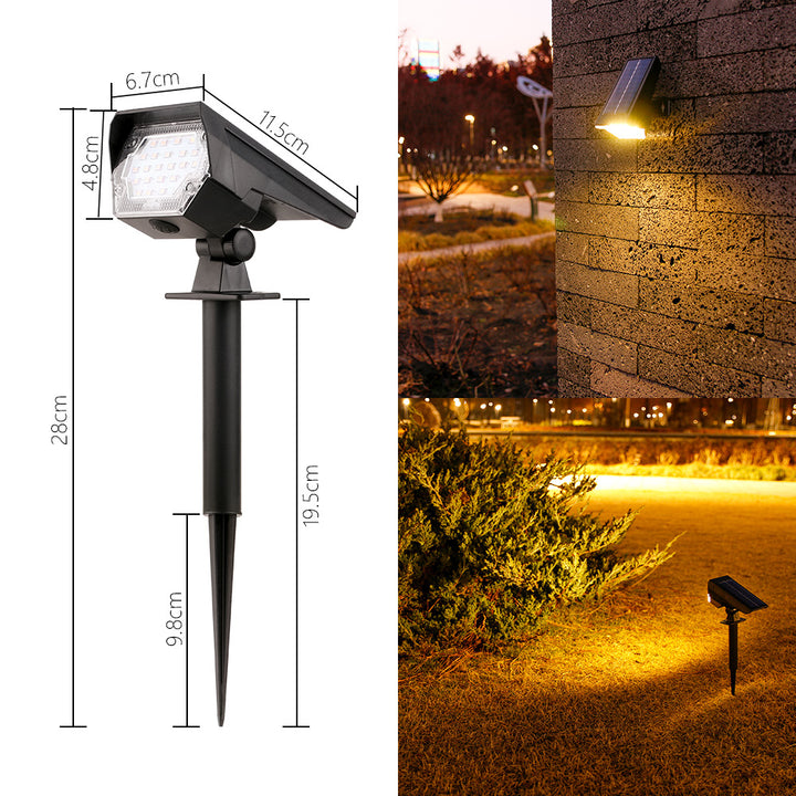 Justerbar solenergi LED landskaps spotlight stake Skanto