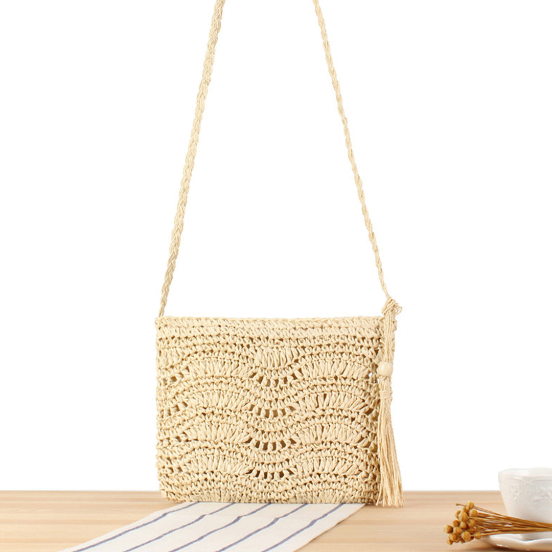 Macrame handbag with fringe detail Skanto