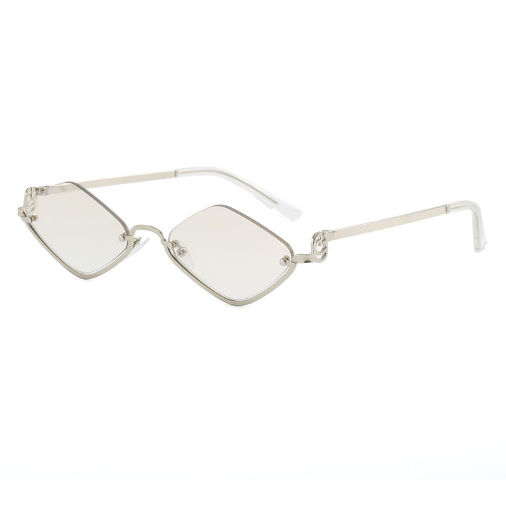 Dame mote kvadratisk solbrille med luksuriøs metallramme Skanto