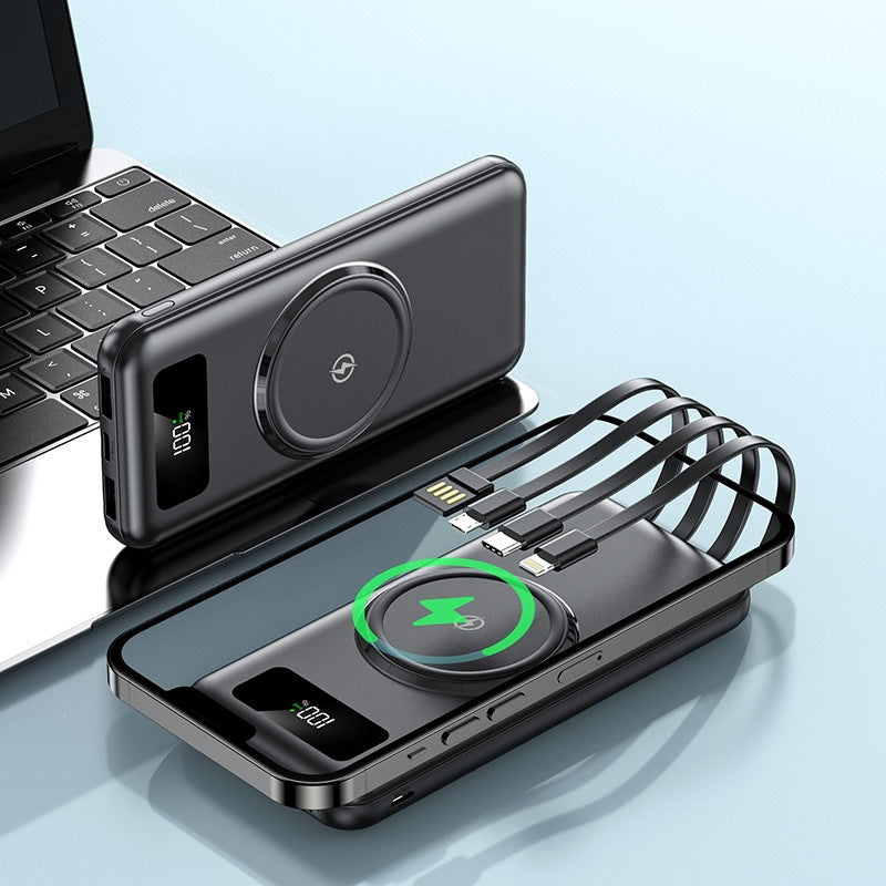 Powerbank med trådløs ladefunksjon fra Skanto