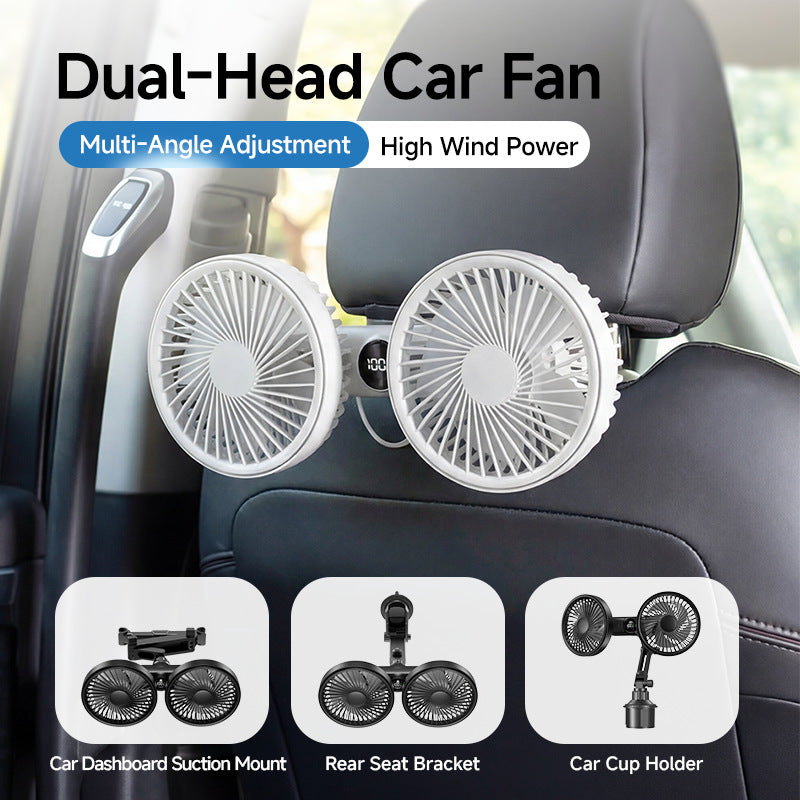 Unisex Dual-Head Rotating Clip-On Fan Skanto
